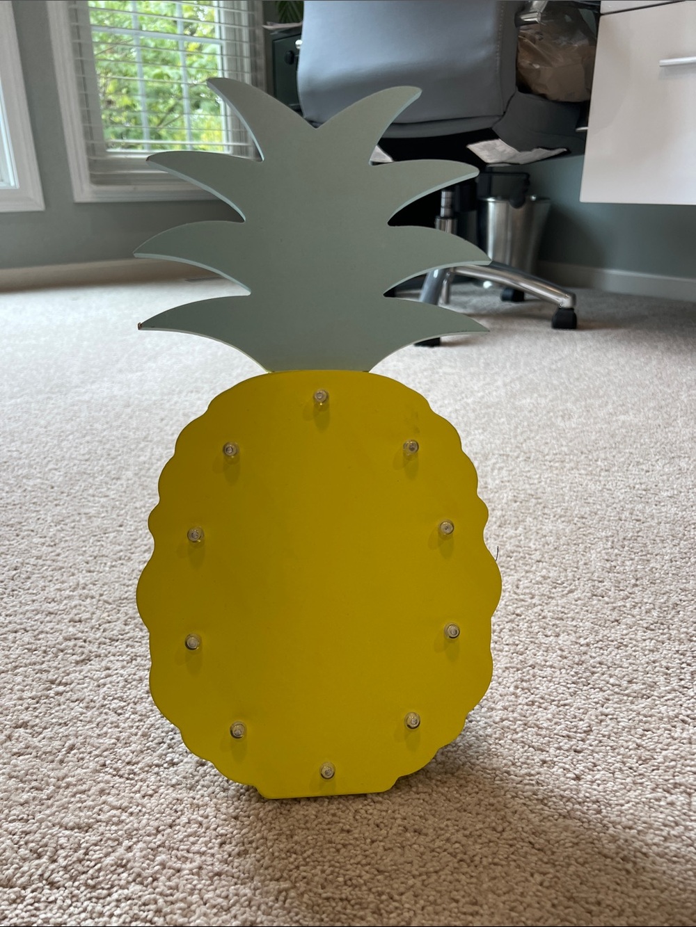 Pineapple LED Design Accent in Yellow and Mint Green